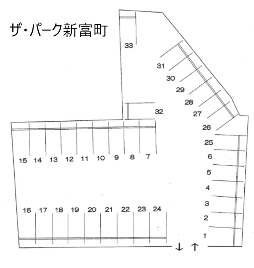 ザ・パーク新富町の駐車配置図