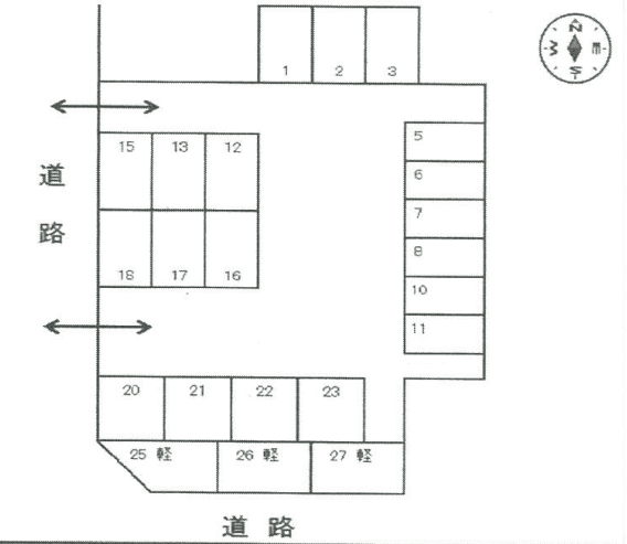 照手Ｋ駐車場-1の駐車配置図