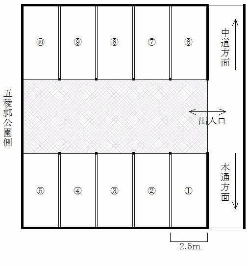 本通１丁目駐車場の駐車配置図