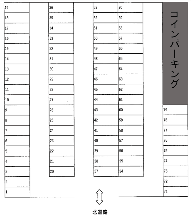矢野駐車場の駐車配置図