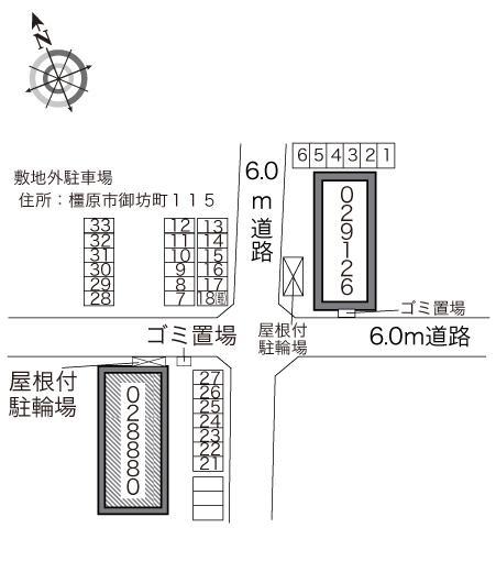 喜楽楽１(28880)　敷地外駐車場の駐車配置図
