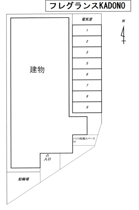 フレグランスＫＡＤＯＮＯの駐車配置図
