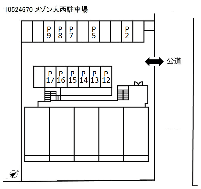 メゾン大西駐車場の駐車配置図