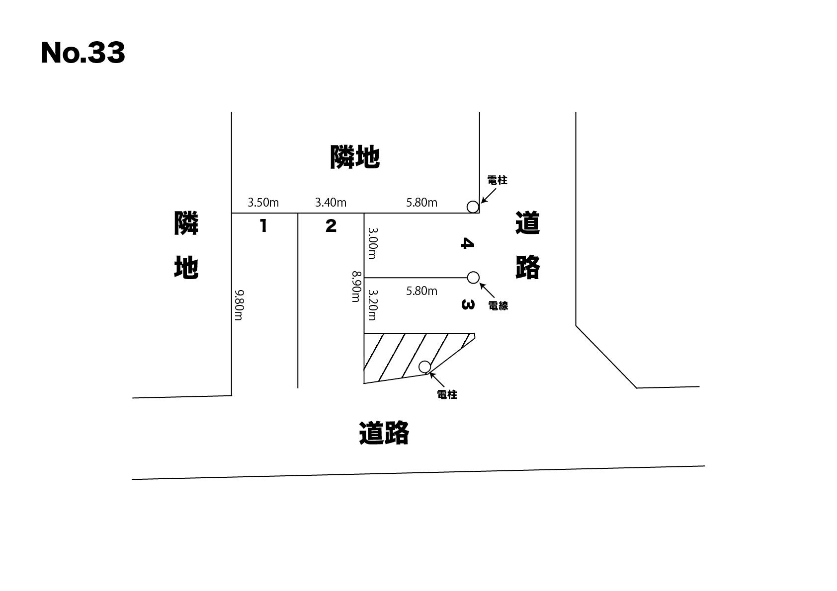 奥田駐車場（No.33）の駐車配置図
