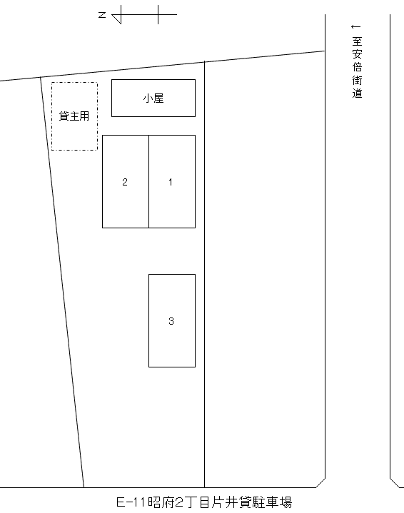 E-11 昭府2丁目 貸駐車場の駐車配置図