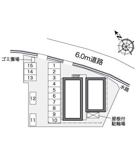 エステート広川(27430)の駐車配置図