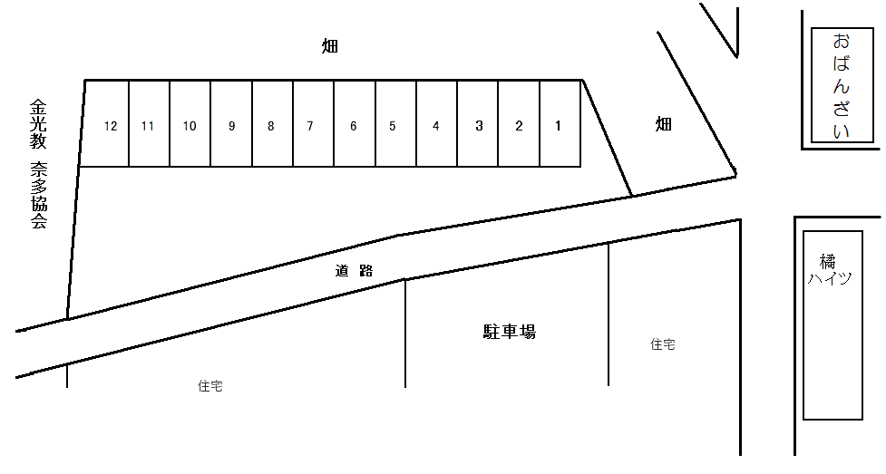 奈多2丁目パーキングの駐車配置図