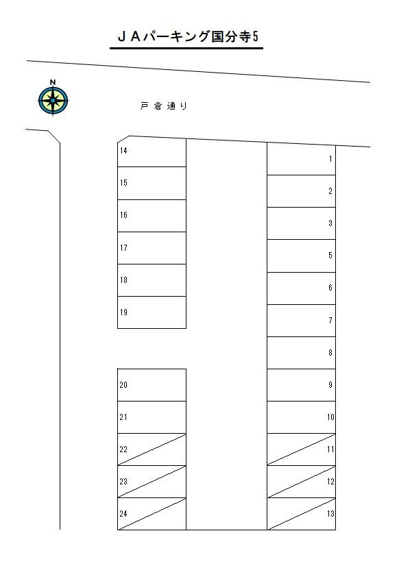 ＪＡパーキング国分寺5の駐車配置図