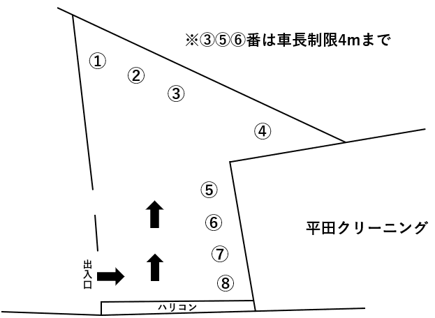 高安駐車場（5番地）の駐車配置図