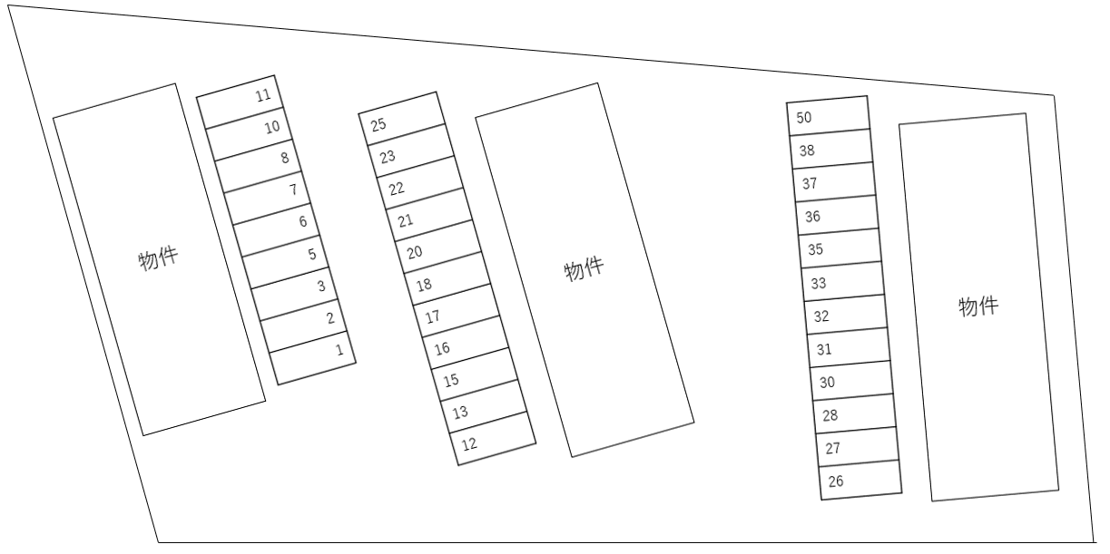 ユニゾン横倉 Ａ棟の駐車配置図
