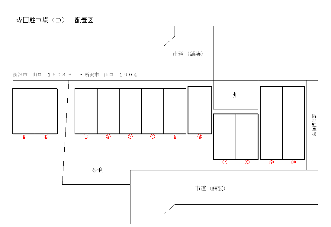 森田月極有料駐車場D-2の駐車配置図