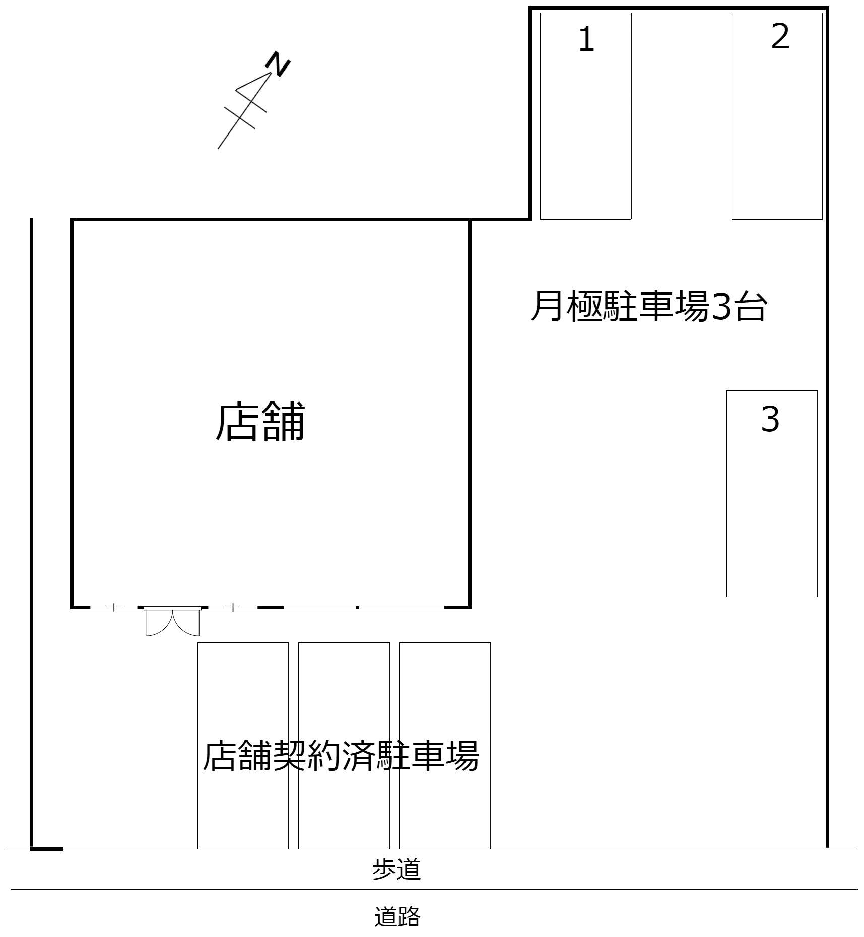 阿部店舗駐車場の駐車配置図