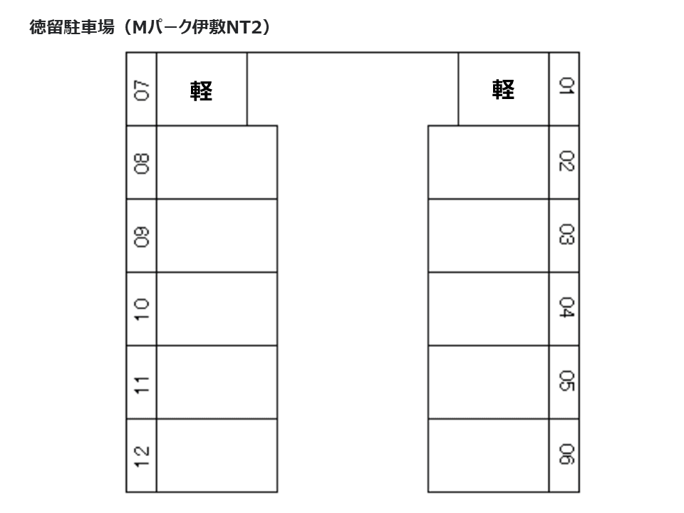 徳留駐車場（Mパーク伊敷NT2）の駐車配置図