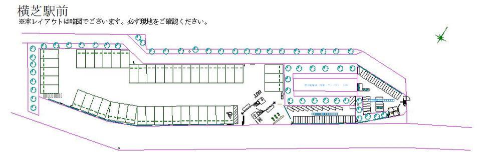 横芝駅前の駐車配置図