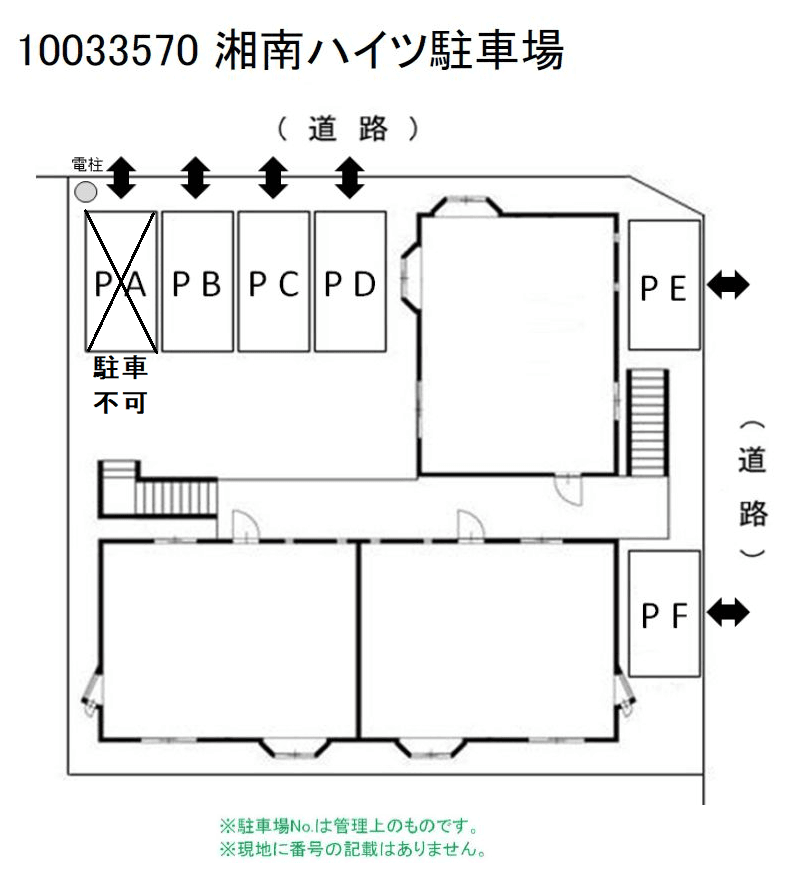 湘南ハイツ駐車場の駐車配置図