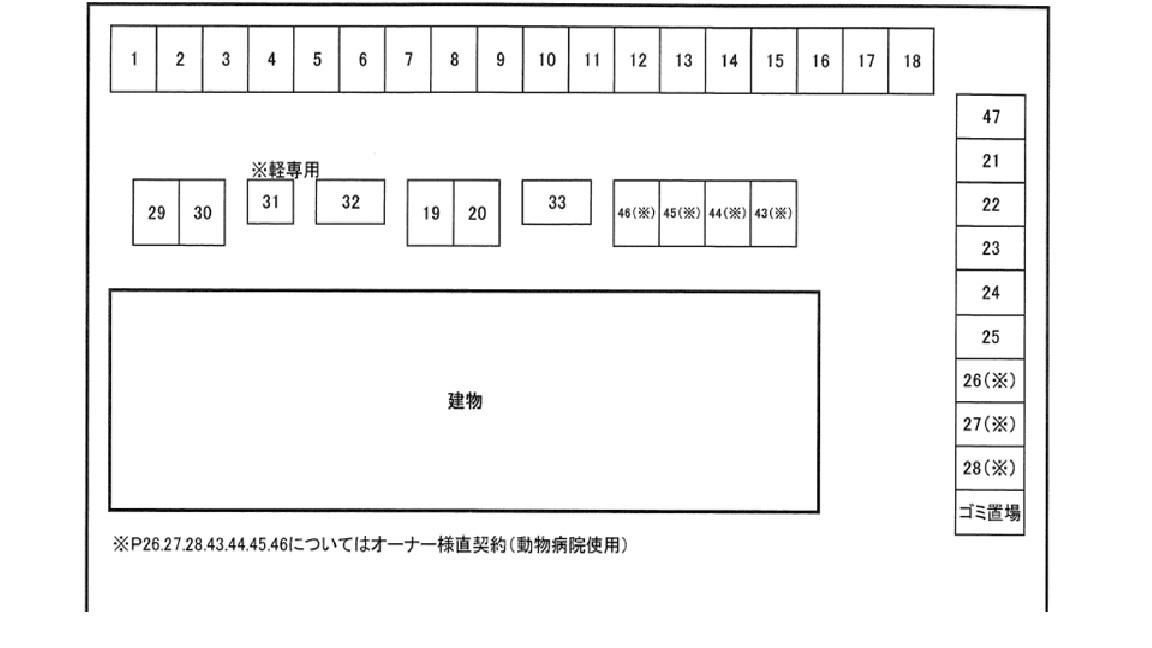 グラン　シャリオ駐車場の駐車配置図