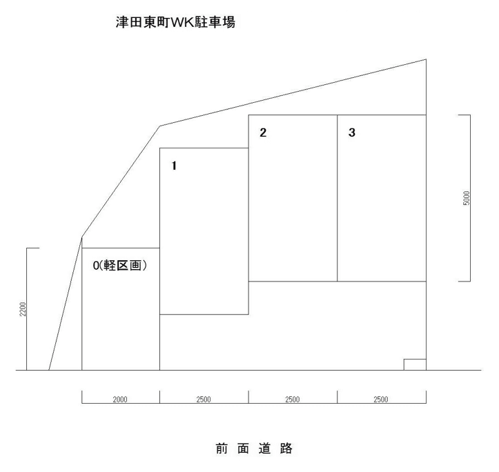 津田東町WK駐車場の駐車配置図