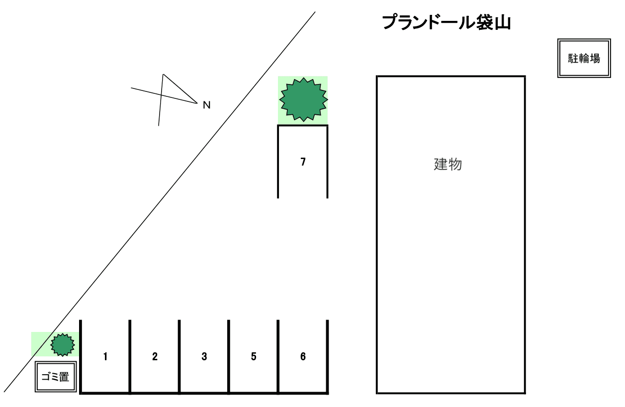 越谷市袋山400番駐車場（プランドール袋山）の駐車配置図