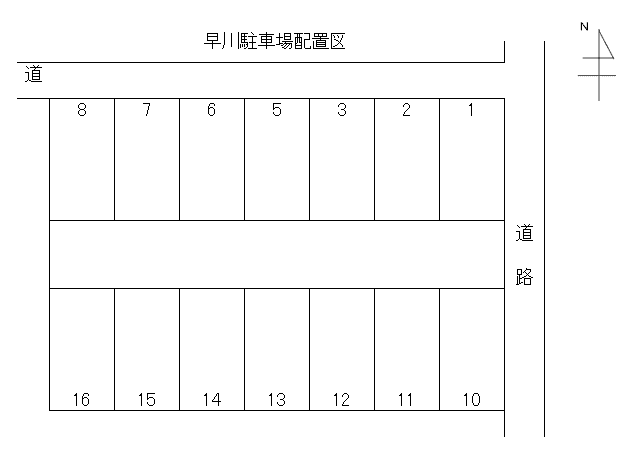 早川駐車場の駐車配置図