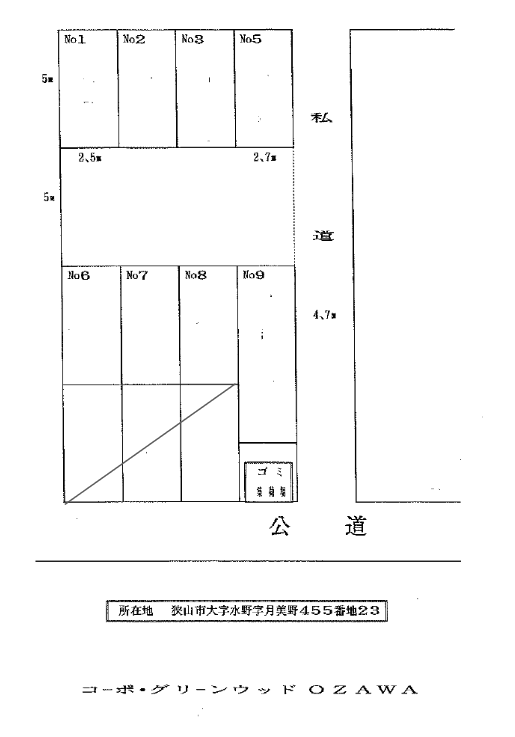 グリーンウッド駐車場の駐車配置図