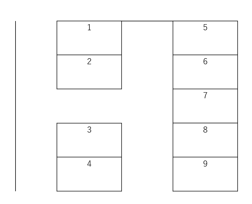 釜利谷伊藤パーキングの駐車配置図