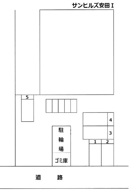 サンヒルズ安田Ⅰの駐車配置図