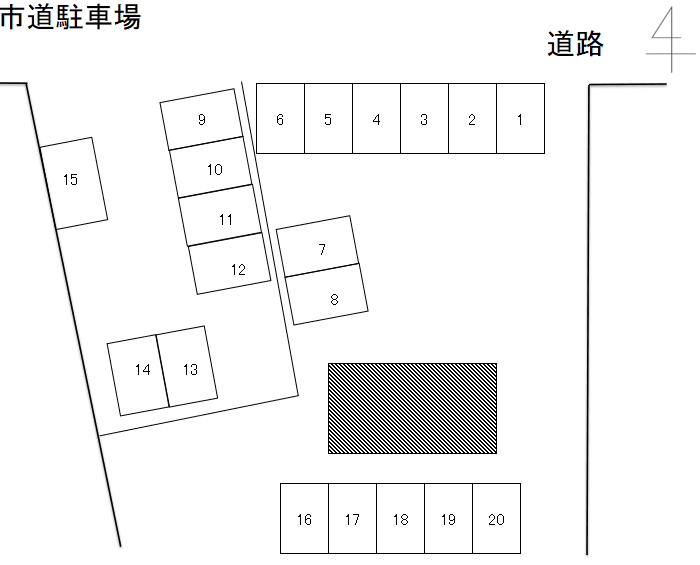 市道駐車場の駐車配置図