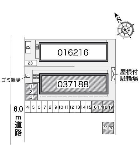 フリーダムベッセルⅣ(37188)　敷地外駐車場の駐車配置図
