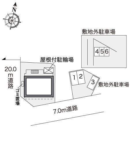 レオパレスノジマ(31036) 敷地外駐車場の駐車配置図