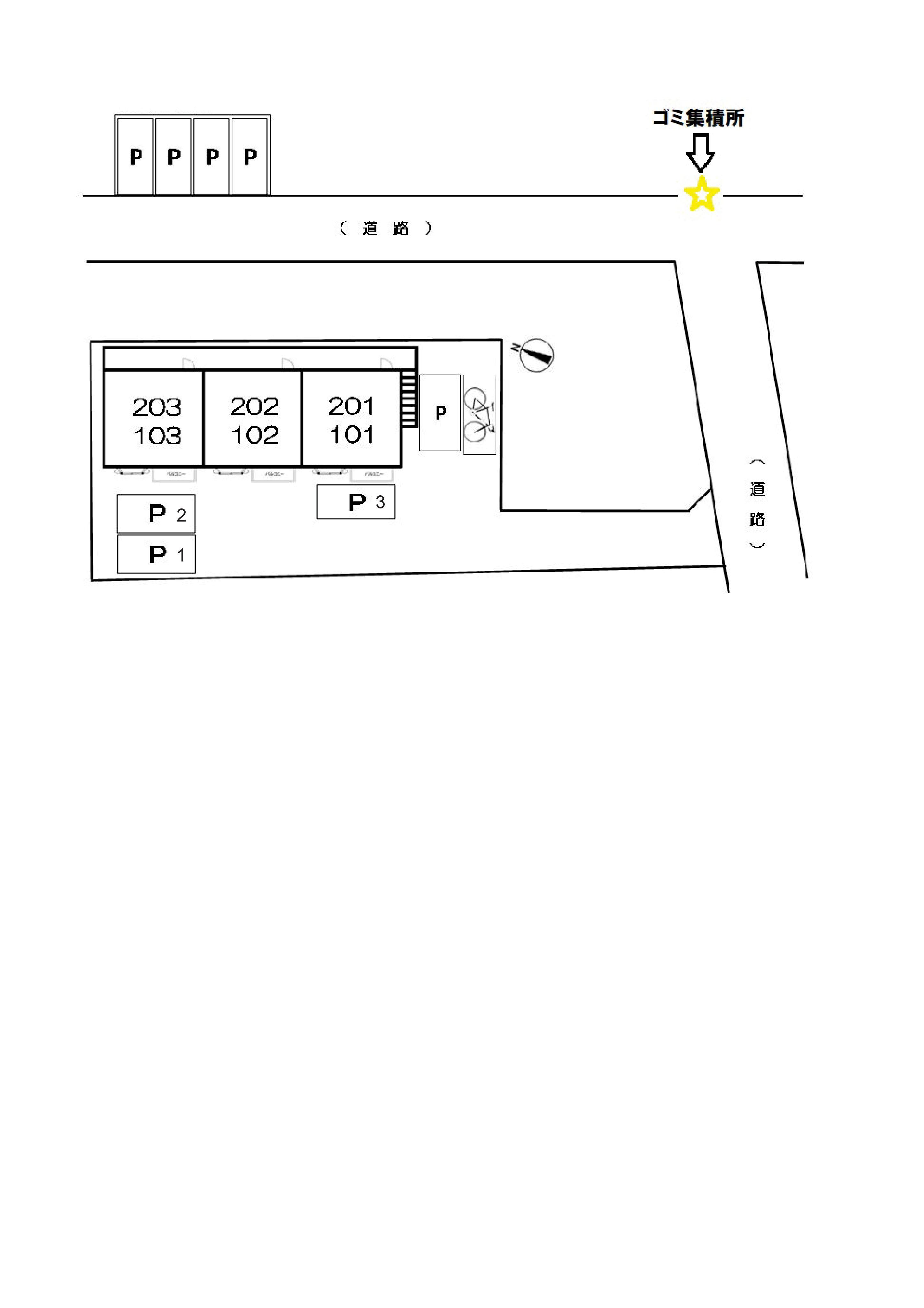 グリーンハイツⅡの駐車配置図