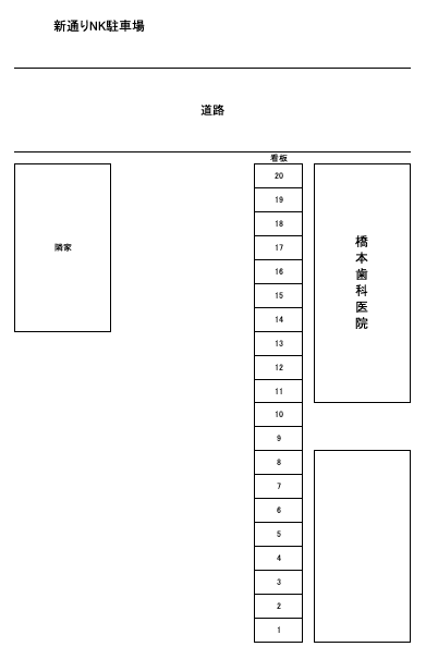 新通りNK駐車場の駐車配置図