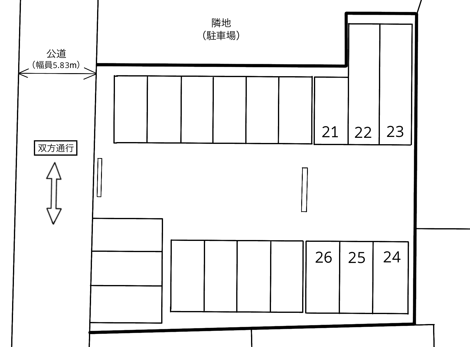 名古屋城西２丁目の駐車配置図