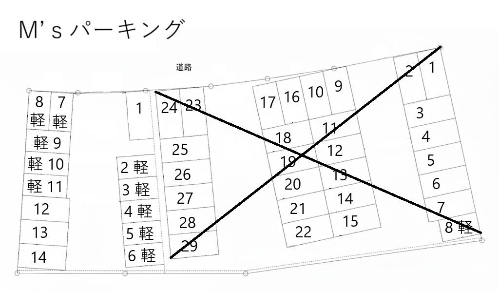 M’ｓパーキングの駐車配置図