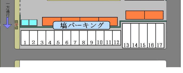 塙パーキングの駐車配置図