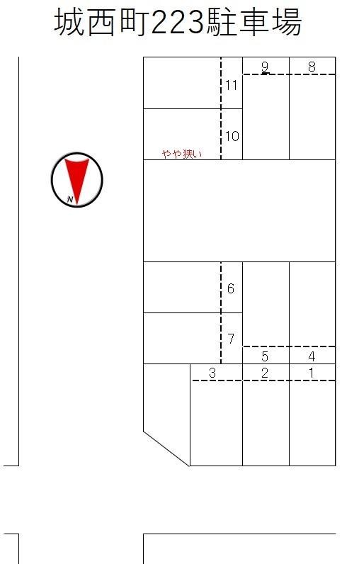 城西町223駐車場の駐車配置図