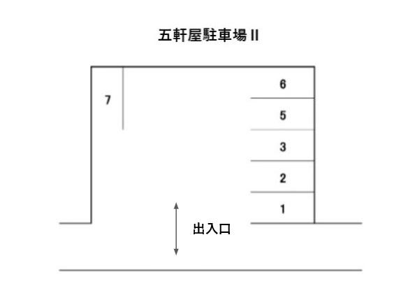 五軒屋駐車場Ⅱの駐車配置図