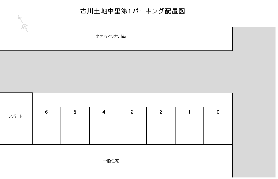 古川土地中里第１パーキングの駐車配置図