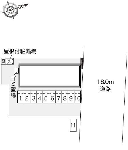 グリーンパーク姫野(45821)　敷地外駐車場の駐車配置図