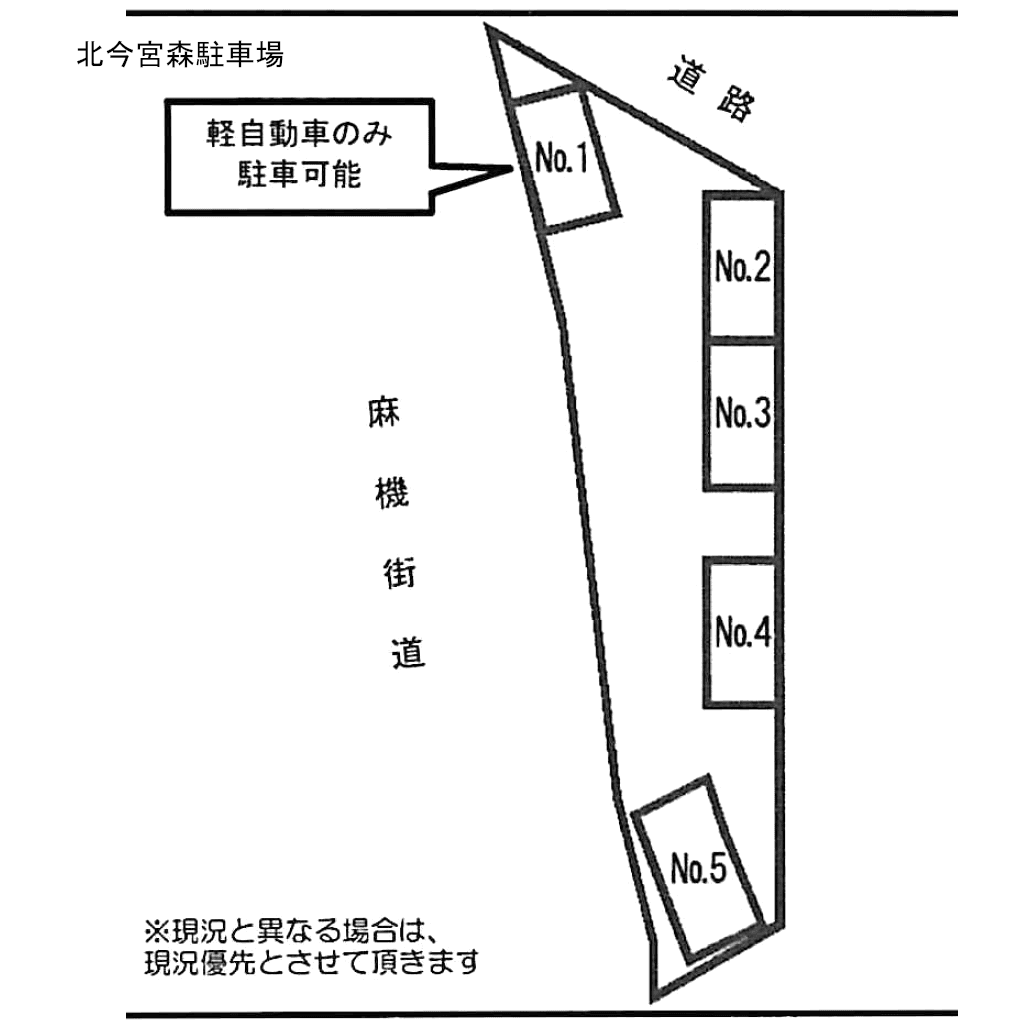 北今宮　森駐車場の駐車配置図