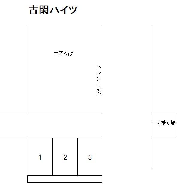 古閑ハイツの駐車配置図