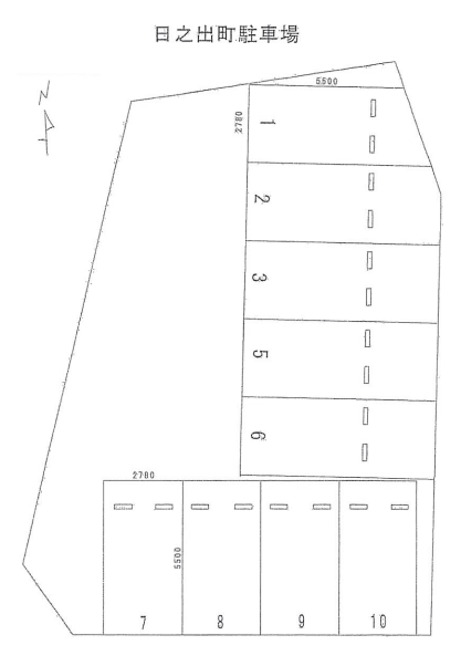 日之出町1丁目月極駐車場の駐車配置図