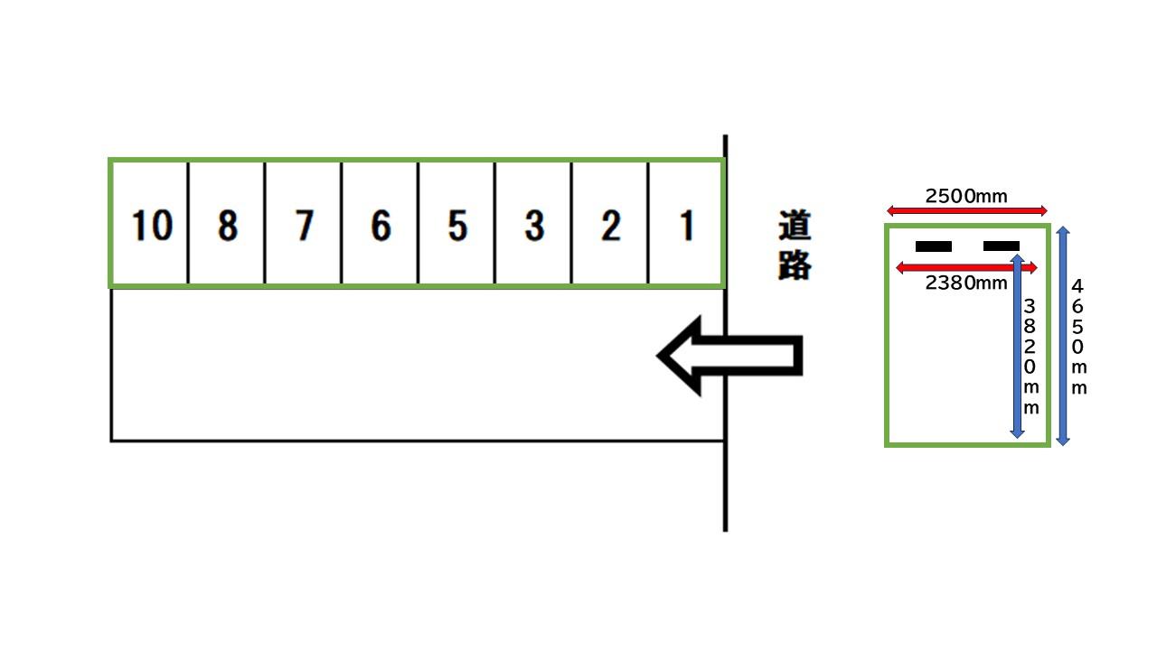 高尾南２丁目Ｓ駐車場の駐車配置図