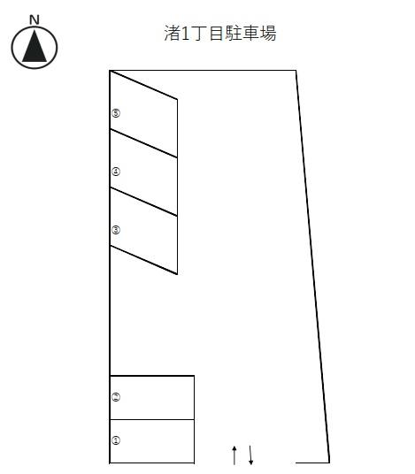 渚1丁目駐車場の駐車配置図