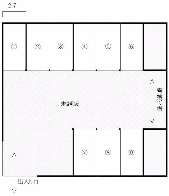 白鳥町１３番駐車場の駐車配置図