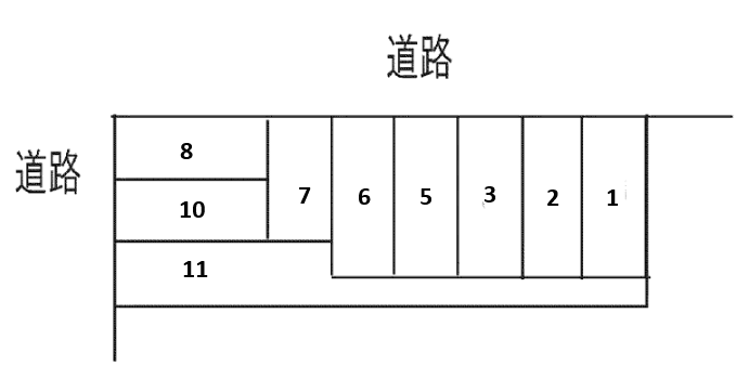 柳ヶ枝町２渡辺駐車場の駐車配置図