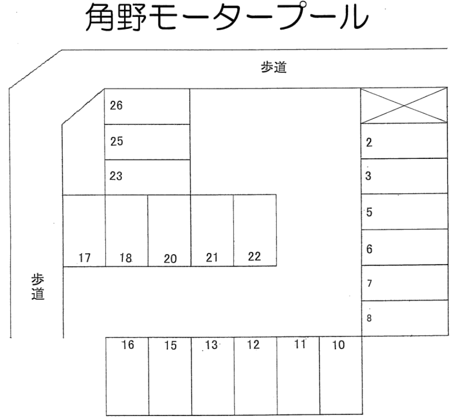角野モータープールの駐車配置図