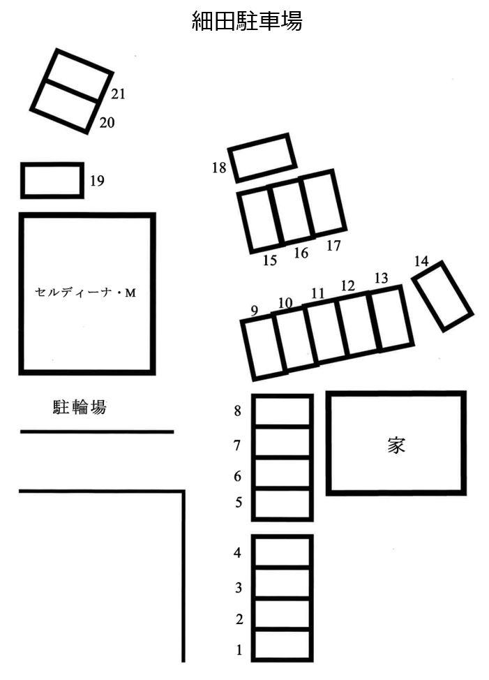 細田駐車場の駐車配置図