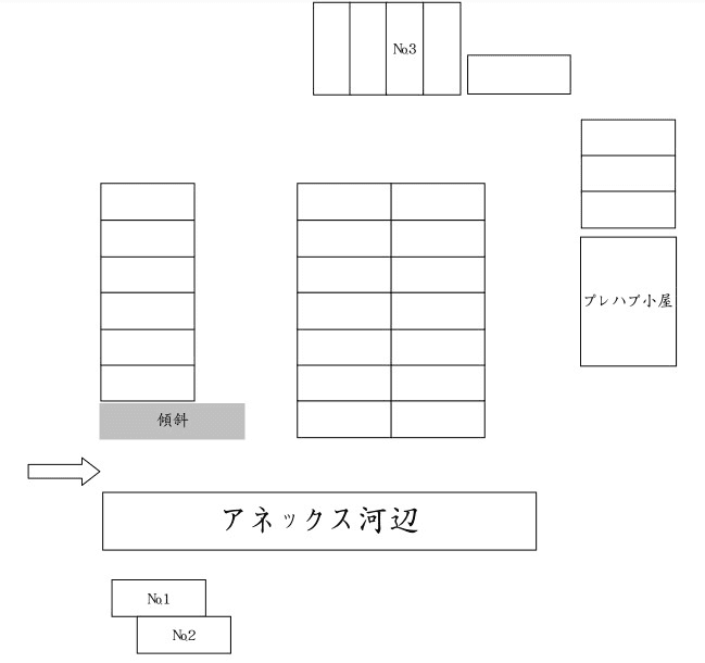 アネックス河辺の駐車配置図