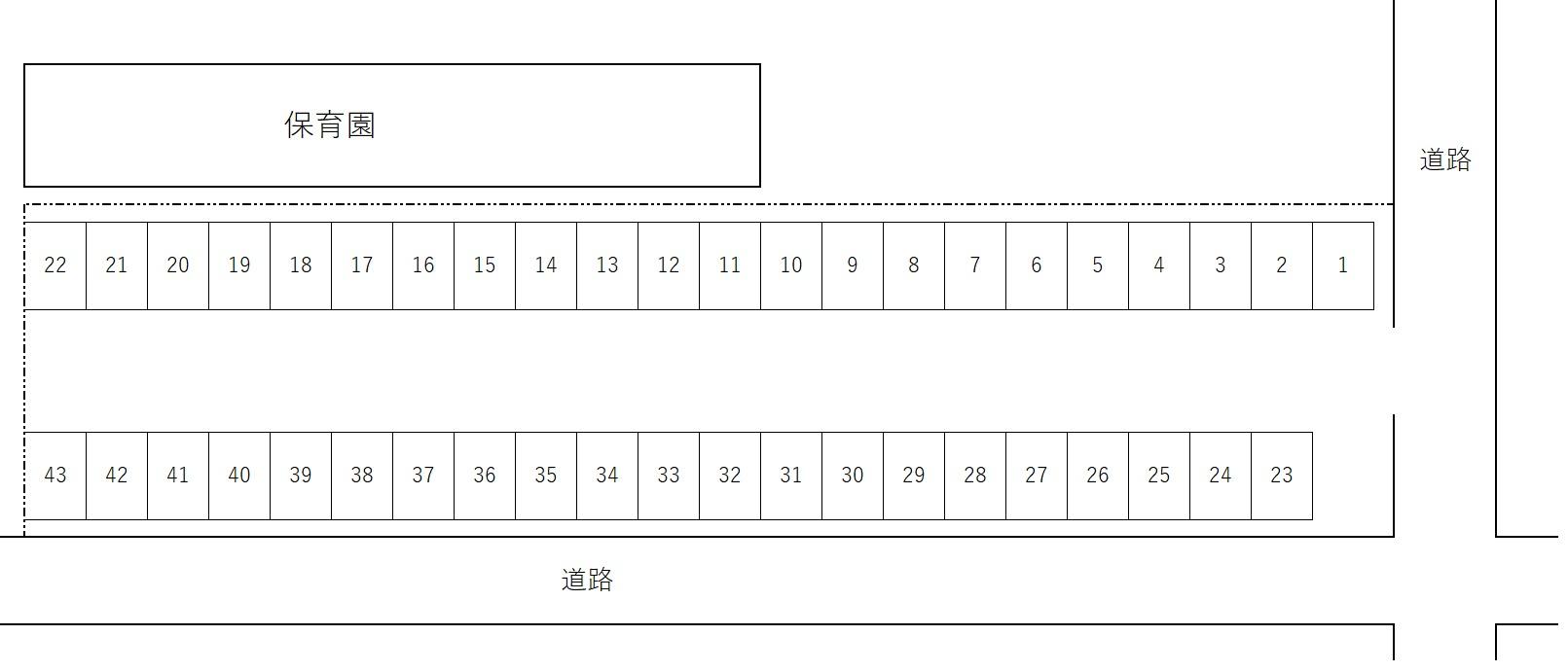 番場駐車場(つぼみ保育園横)の駐車配置図