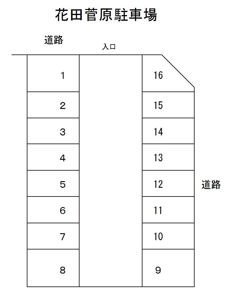 花田菅原駐車場の駐車配置図